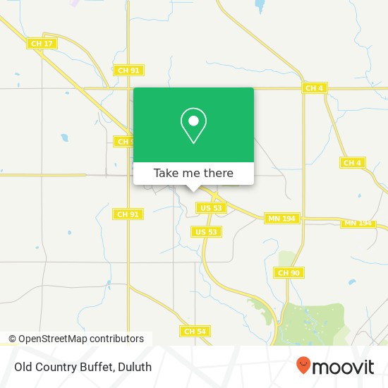 Mapa de Old Country Buffet, 1600 Miller Trunk Hwy Duluth, MN 55811