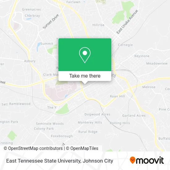East Tennessee State University map