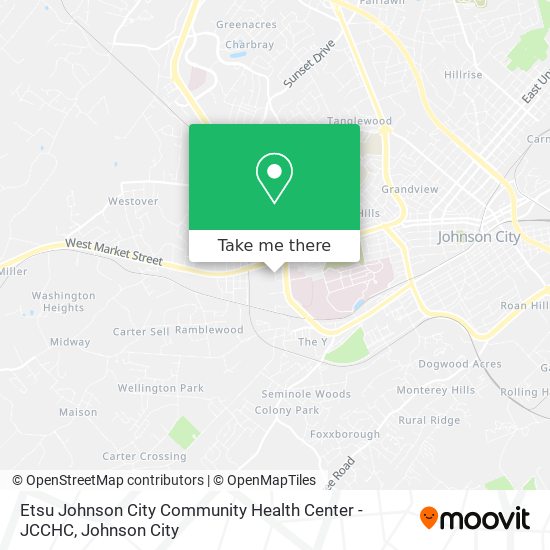 Mapa de Etsu Johnson City Community Health Center - JCCHC