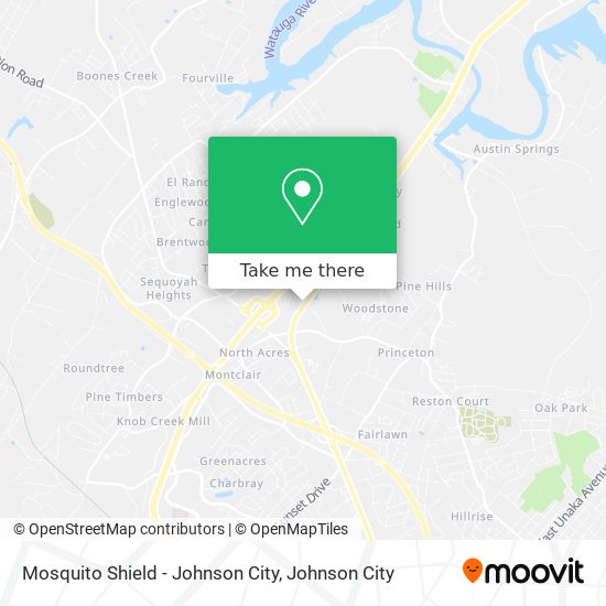 Mapa de Mosquito Shield - Johnson City