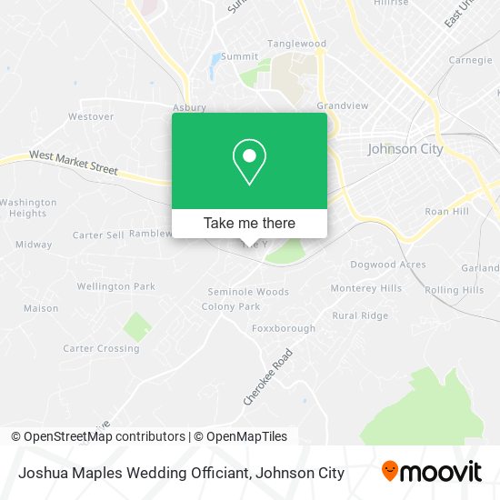 Joshua Maples Wedding Officiant map