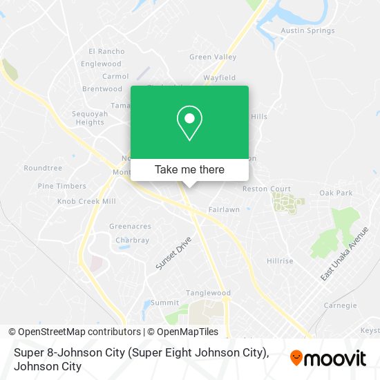 Super 8-Johnson City map