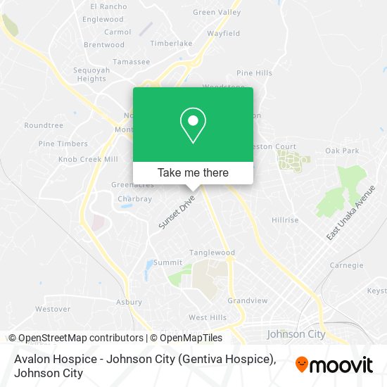 Mapa de Avalon Hospice - Johnson City (Gentiva Hospice)