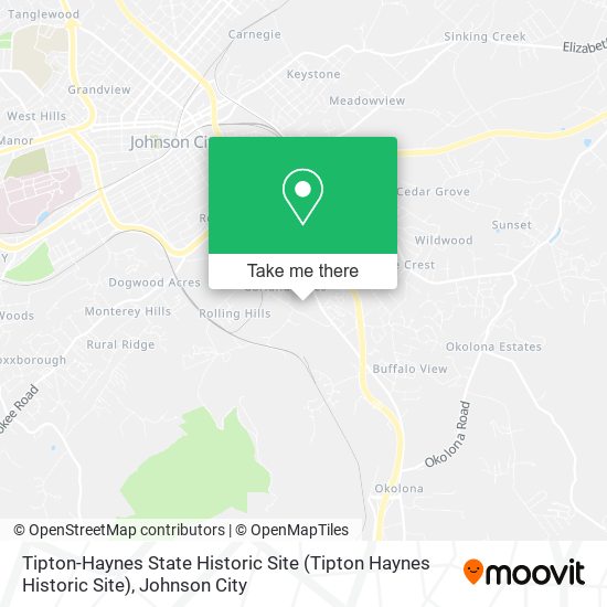 Tipton-Haynes State Historic Site map