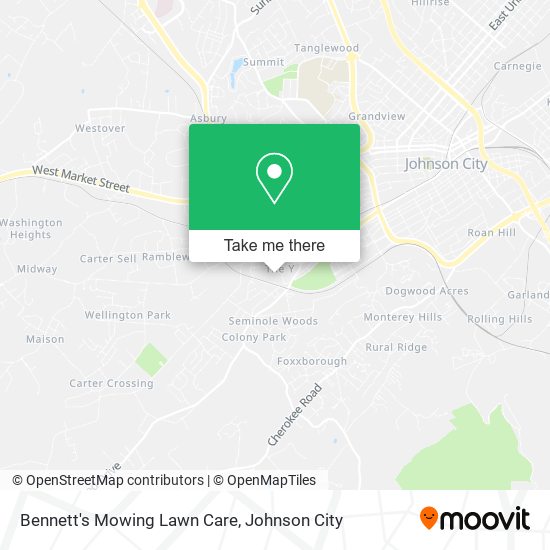 Bennett's Mowing Lawn Care map