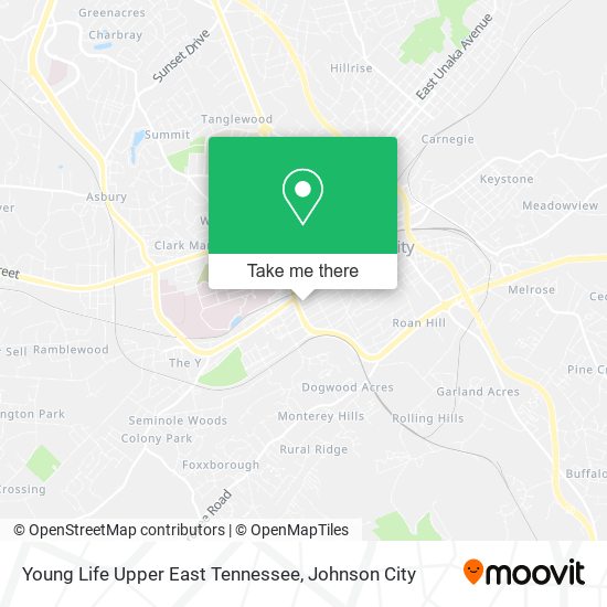 Young Life Upper East Tennessee map