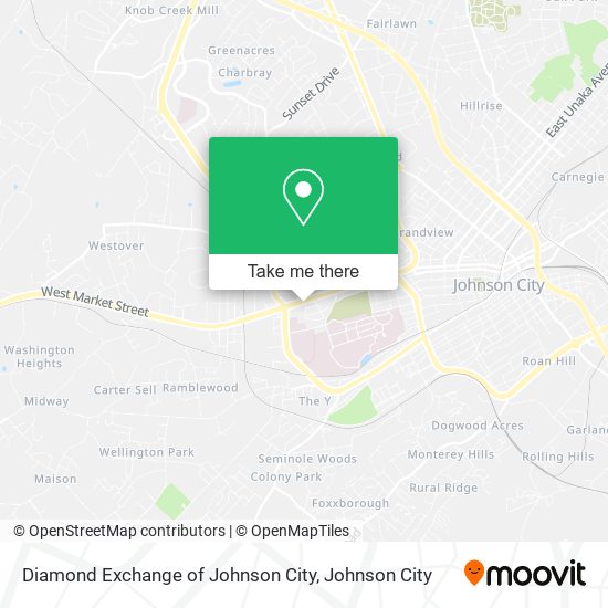 Diamond Exchange of Johnson City map