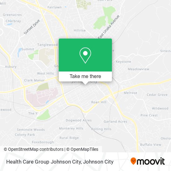 Health Care Group Johnson City map