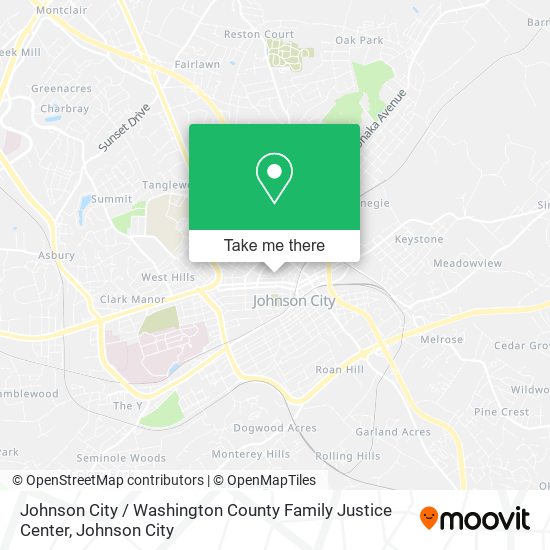 Mapa de Johnson City / Washington County Family Justice Center