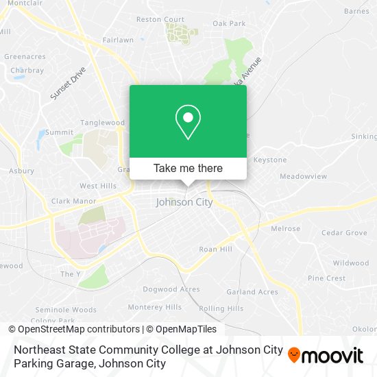 Mapa de Northeast State Community College at Johnson City Parking Garage