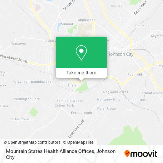 Mountain States Health Alliance Offices map