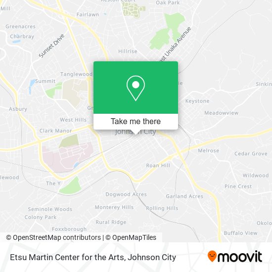 Mapa de Etsu Martin Center for the Arts