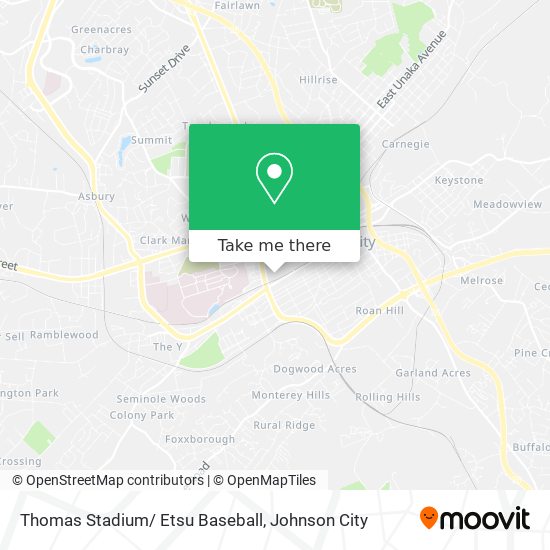 Thomas Stadium/ Etsu Baseball map