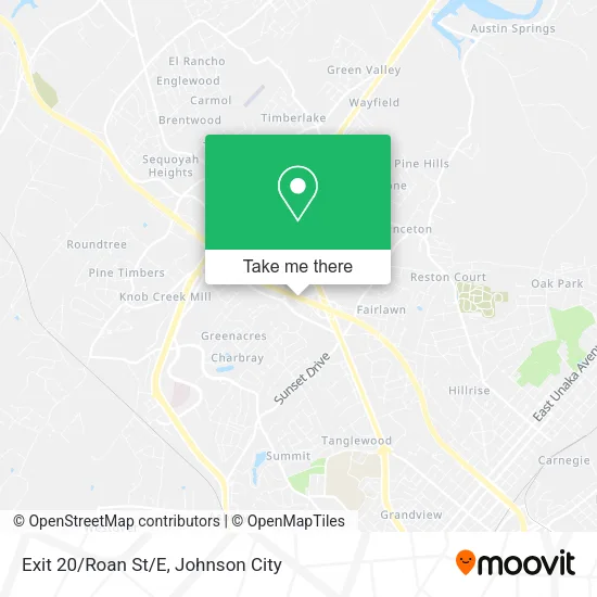 Exit 20/Roan St/E map