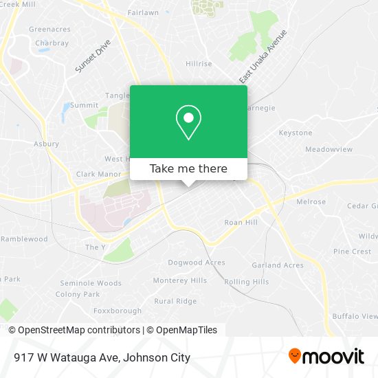 Mapa de 917 W Watauga Ave