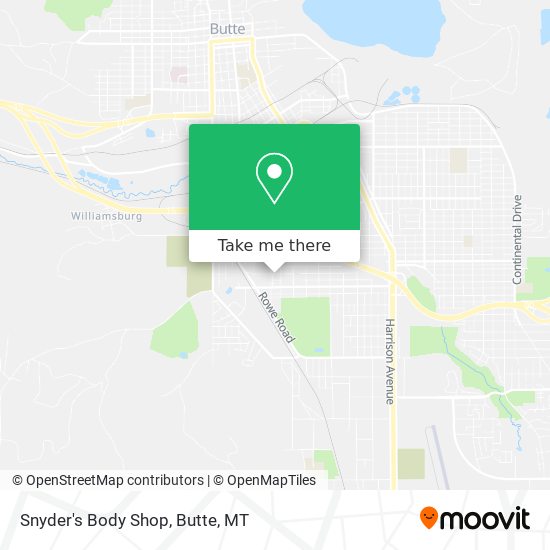 Snyder's Body Shop map