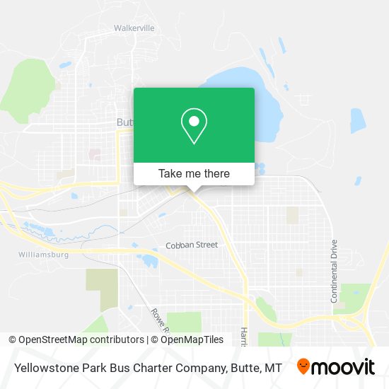 Mapa de Yellowstone Park Bus Charter Company