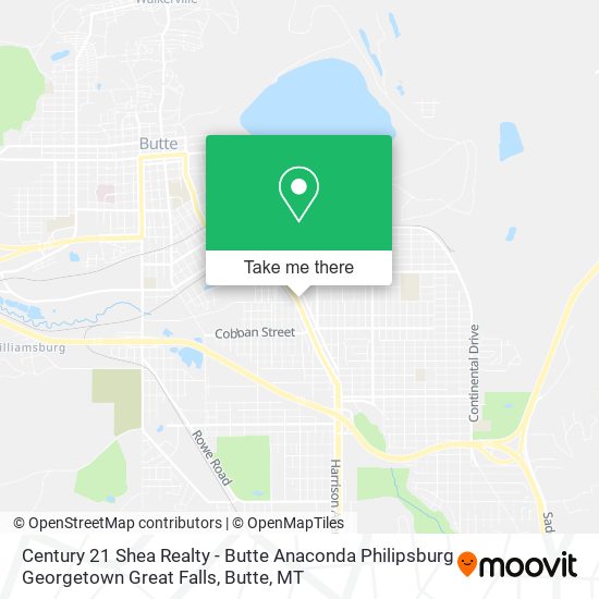 Century 21 Shea Realty - Butte Anaconda Philipsburg Georgetown Great Falls map