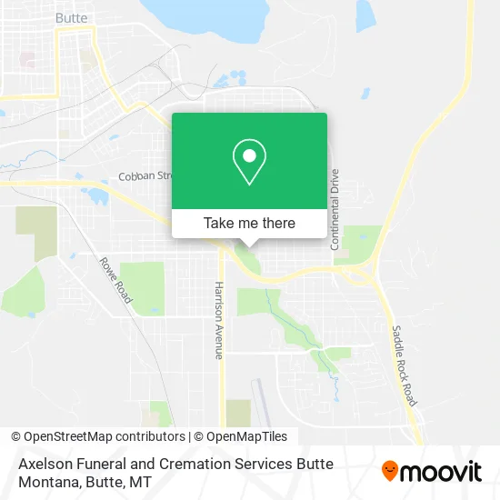 Axelson Funeral and Cremation Services Butte Montana map