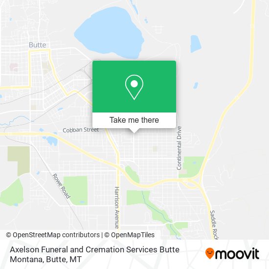 Mapa de Axelson Funeral and Cremation Services Butte Montana