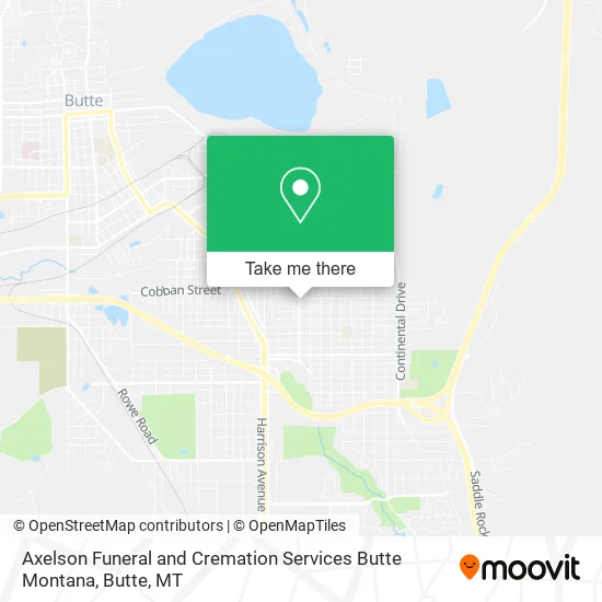 Axelson Funeral and Cremation Services Butte Montana map
