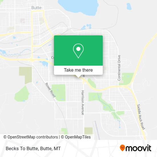 Becks To Butte map