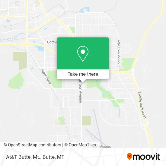 At&T Butte, Mt. map