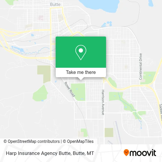 Harp Insurance Agency Butte map