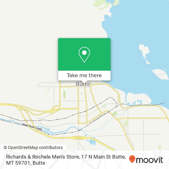 Mapa de Richards & Rochele Men's Store, 17 N Main St Butte, MT 59701