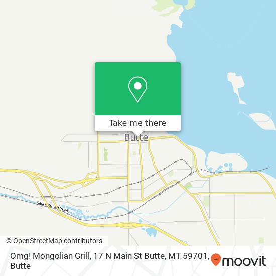 Mapa de Omg! Mongolian Grill, 17 N Main St Butte, MT 59701