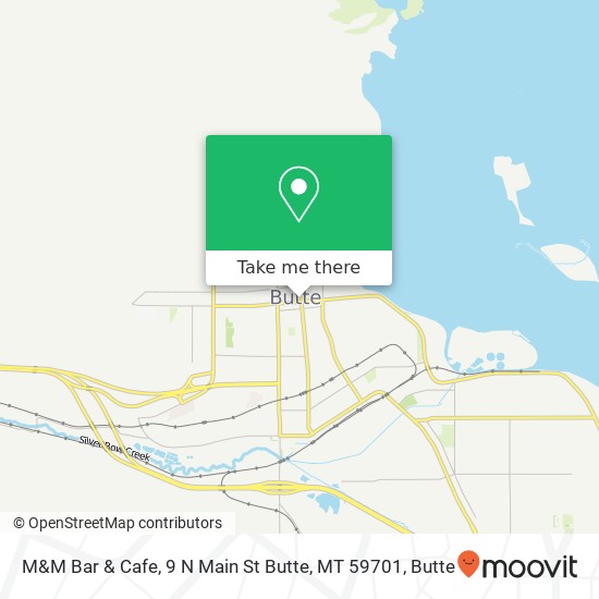 Mapa de M&M Bar & Cafe, 9 N Main St Butte, MT 59701
