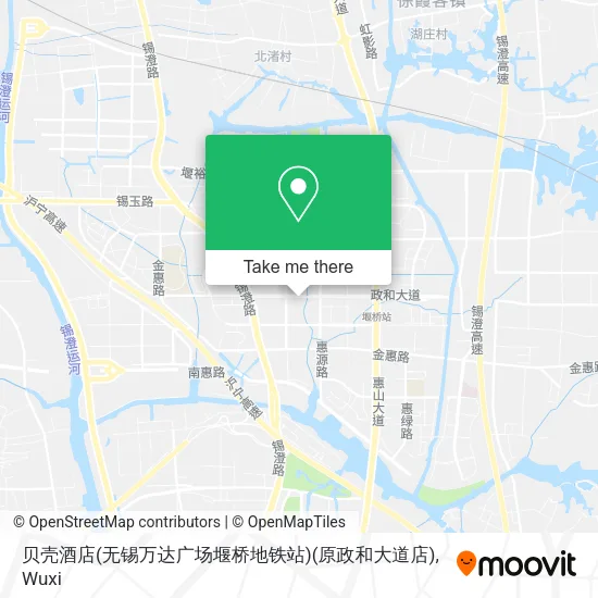 贝壳酒店(无锡万达广场堰桥地铁站)(原政和大道店) map