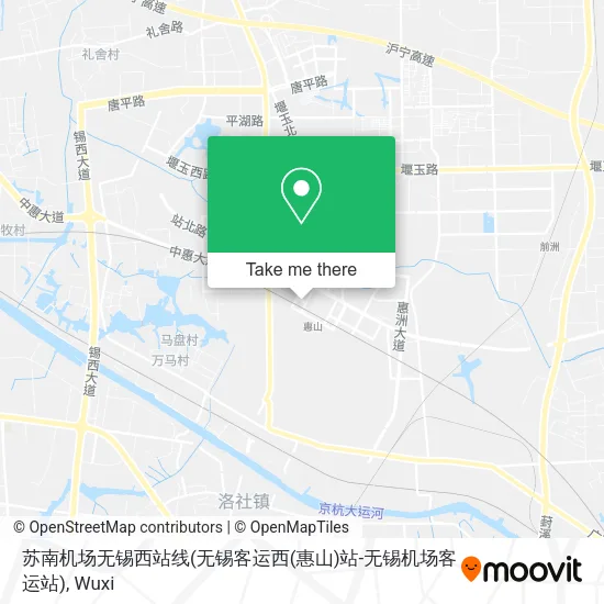 苏南机场无锡西站线(无锡客运西(惠山)站-无锡机场客运站) map