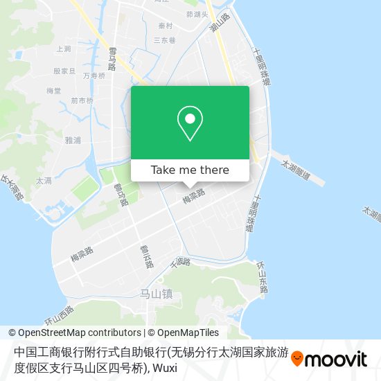 中国工商银行附行式自助银行(无锡分行太湖国家旅游度假区支行马山区四号桥) map