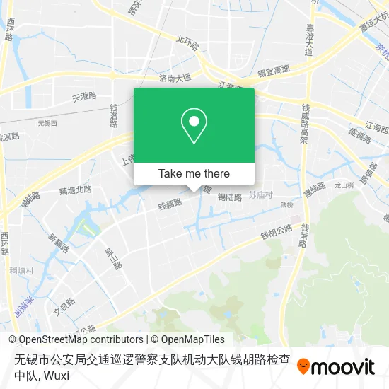 无锡市公安局交通巡逻警察支队机动大队钱胡路检查中队 map