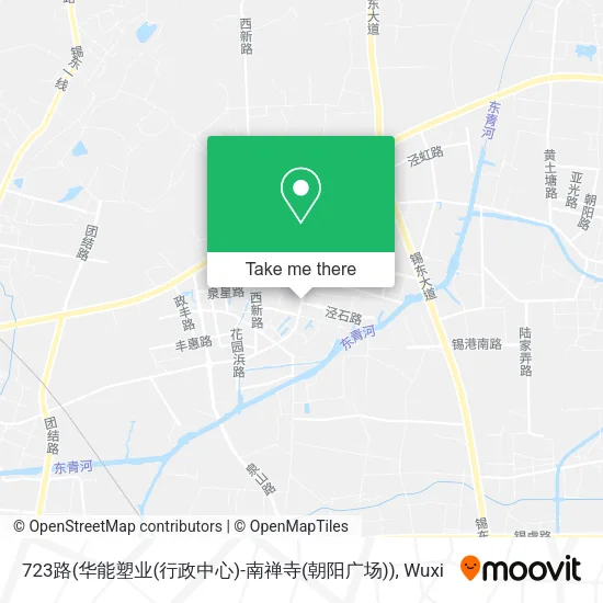 723路(华能塑业(行政中心)-南禅寺(朝阳广场)) map