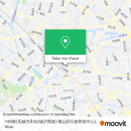 180路(无锡汽车站(锡沪西路)-惠山区行政审批中心) map