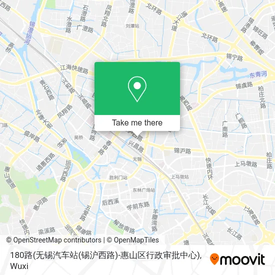 180路(无锡汽车站(锡沪西路)-惠山区行政审批中心) map