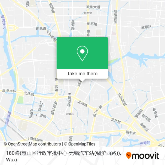 180路(惠山区行政审批中心-无锡汽车站(锡沪西路)) map