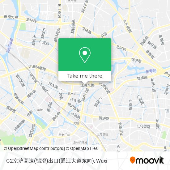 G2京沪高速(锡澄)出口(通江大道东向) map