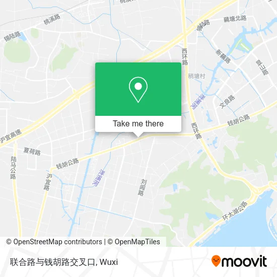 联合路与钱胡路交叉口 map