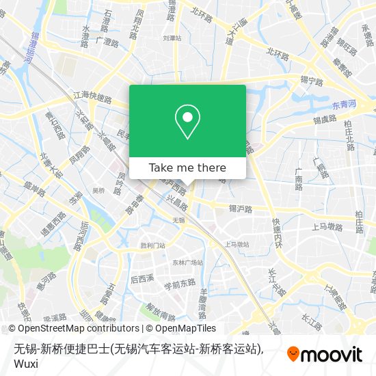 无锡-新桥便捷巴士(无锡汽车客运站-新桥客运站) map