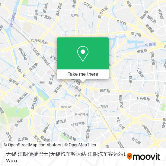 无锡-江阴便捷巴士(无锡汽车客运站-江阴汽车客运站) map