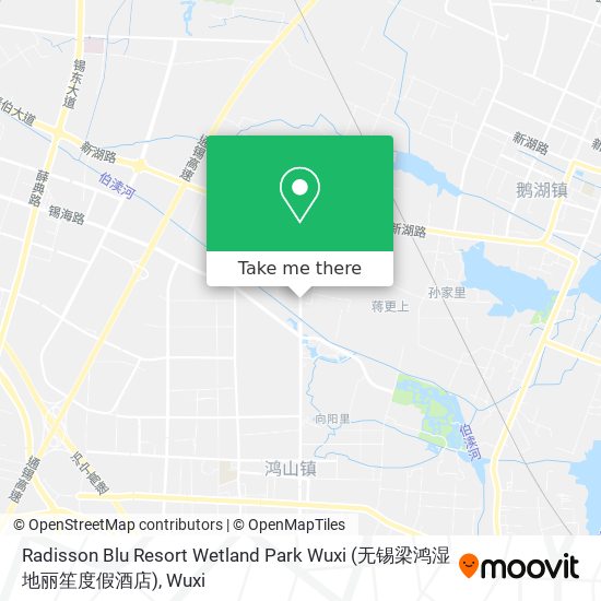 Radisson Blu Resort Wetland Park Wuxi (无锡梁鸿湿地丽笙度假酒店) map