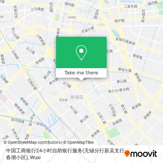中国工商银行24小时自助银行服务(无锡分行新吴支行春潮小区) map