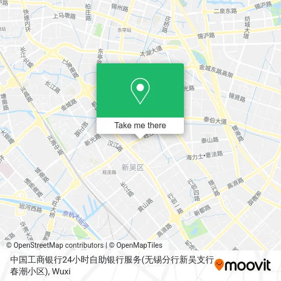 中国工商银行24小时自助银行服务(无锡分行新吴支行春潮小区) map
