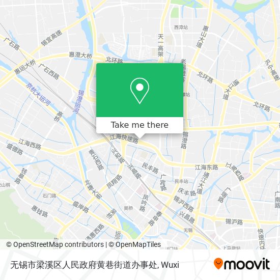 无锡市梁溪区人民政府黄巷街道办事处 map