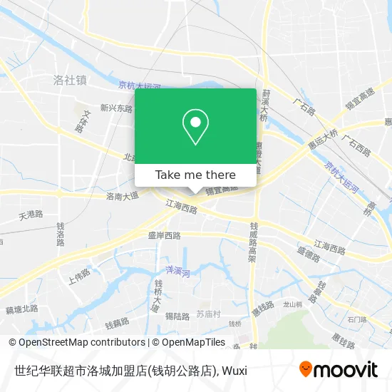 世纪华联超市洛城加盟店(钱胡公路店) map