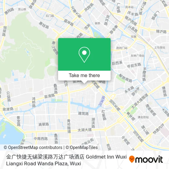 金广快捷无锡梁溪路万达广场酒店 Goldmet Inn Wuxi Liangxi Road Wanda Plaza map