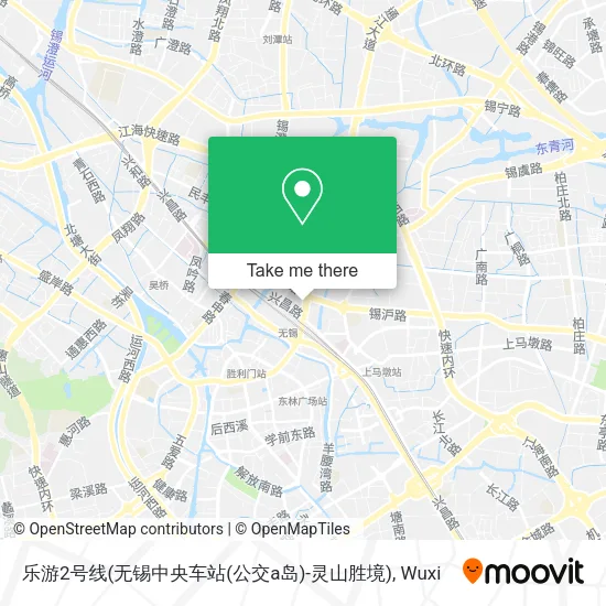乐游2号线(无锡中央车站(公交a岛)-灵山胜境) map